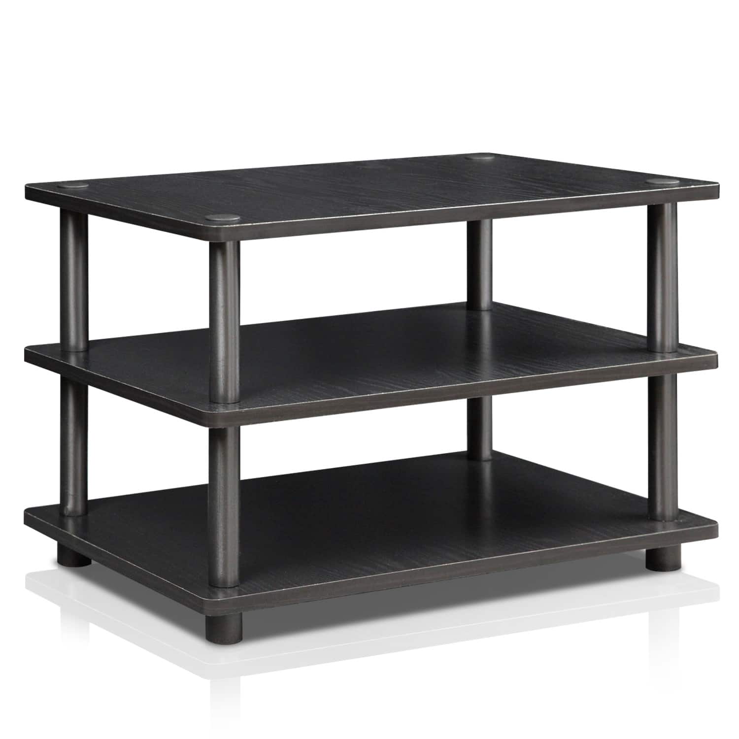 Furinno - Turn-N-Tube Easy Assembly 3-Tier Corner TV Stand - Black/Black