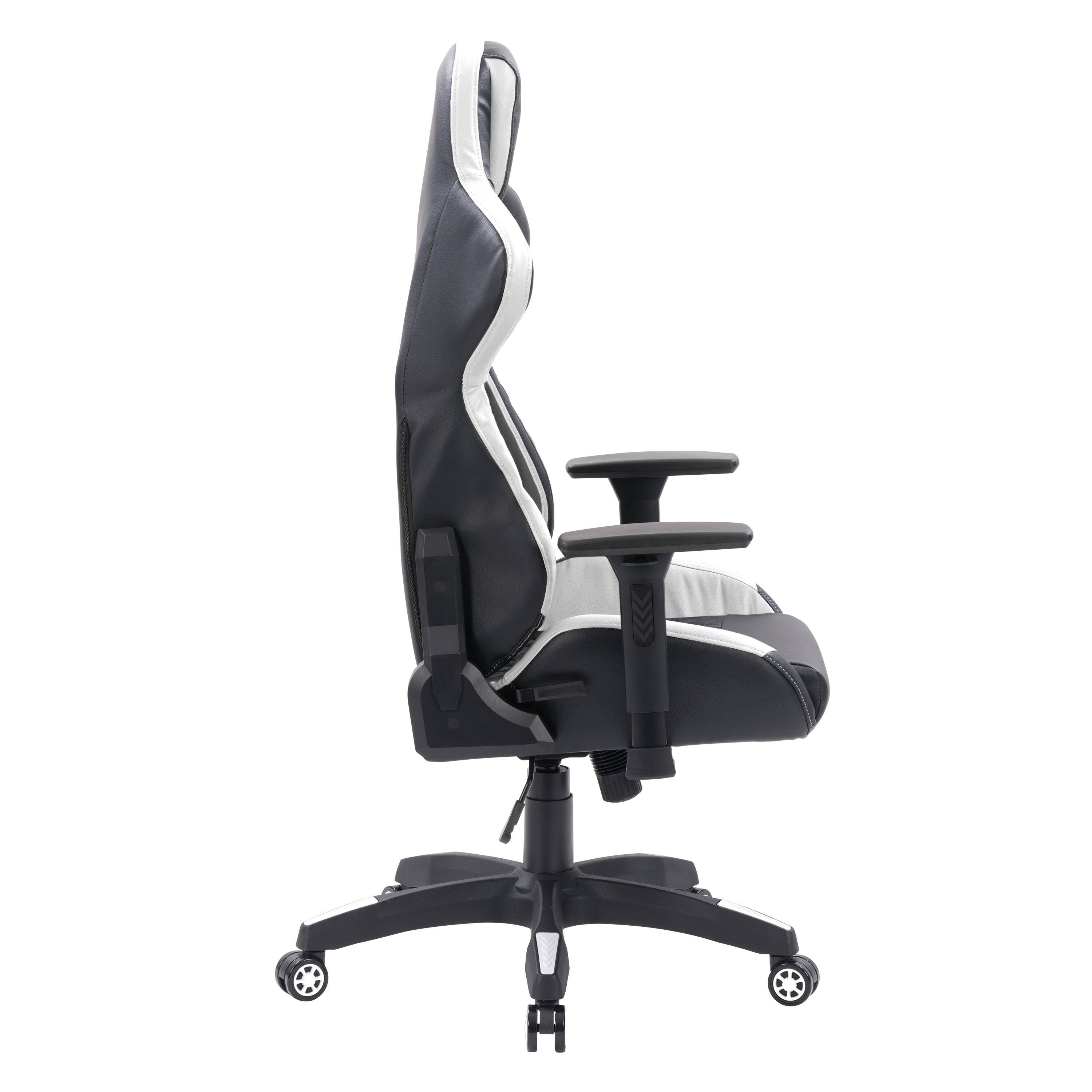 Alt View 12. CorLiving - Nightshade Gaming Chair - Black and White.