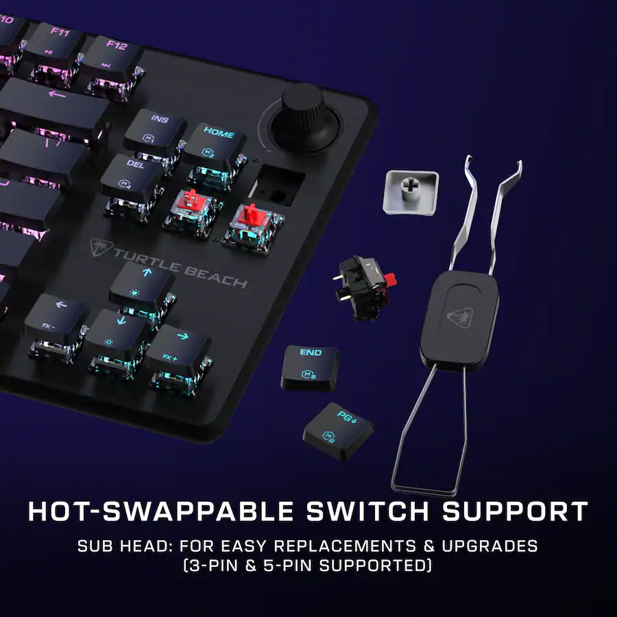 Turtle Switch Turtle Beach Vulcan II TKL Wired Compact RGB Mechanical Gaming Keyboard ...