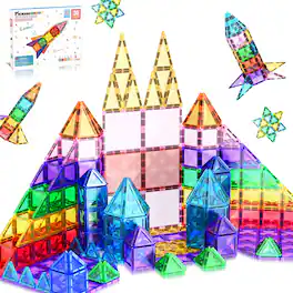 PicassoTiles - PICASSO-TILES Magnetic Tiles For Kids, Travel Size 30PCS Construction STEM Building Blocks Educational Toy - Multicolor