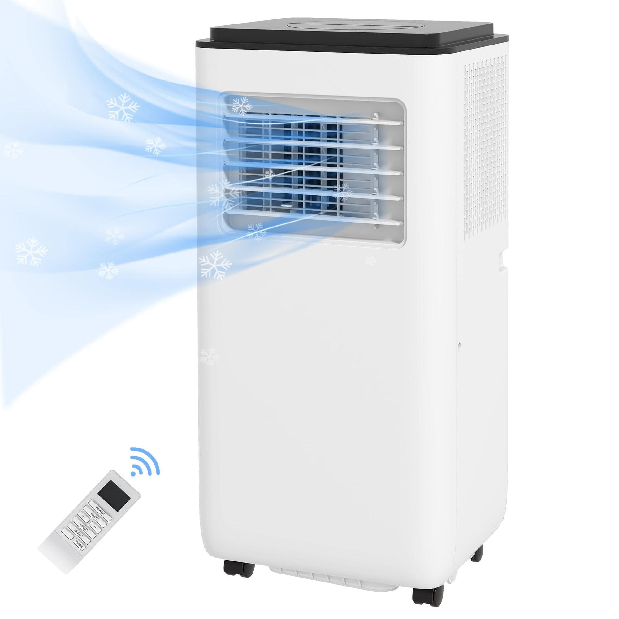 Resenkos - 8,000 BTU Moible Air Conditioner 345 Sq. Ft., Dehumidifier Fan Auto Sleep with 24H Timer On/Off - White