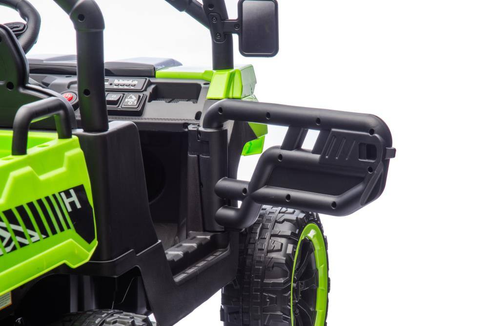 Alt View 1. BreeBe - 24V 2-Seater Kids Ride On Dump Truck, 4WD 6-Wheel w/ Remote, Electric Dump Bed, Toy Shovel, Music, Suspension, Ages 3+ - Green.