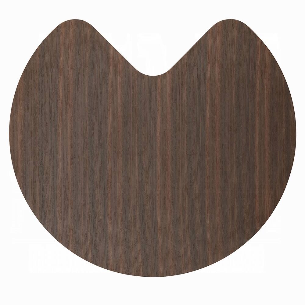 Alt View 3. Manhattan Lane - Yex Coffee Table, 35 Inch Curved Top with Pedestal Legs, Smoked Oak Brown - Smoked Oak Brown, Light Gray.