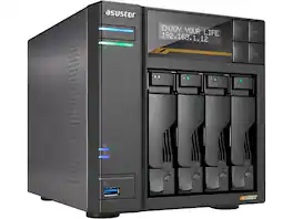 Asustor - Lockerstor 4 Gen3 AS6804T 4-Bay NAS, 2.3GHz CPU, USB 4, 10GbE/5GbE, 16GB DDR5 RAM, M.2 SSD Slots (Diskless)
