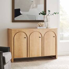 Appia 3-Door Arched Door Sideboard Storage Cabinet by Modway - Oak