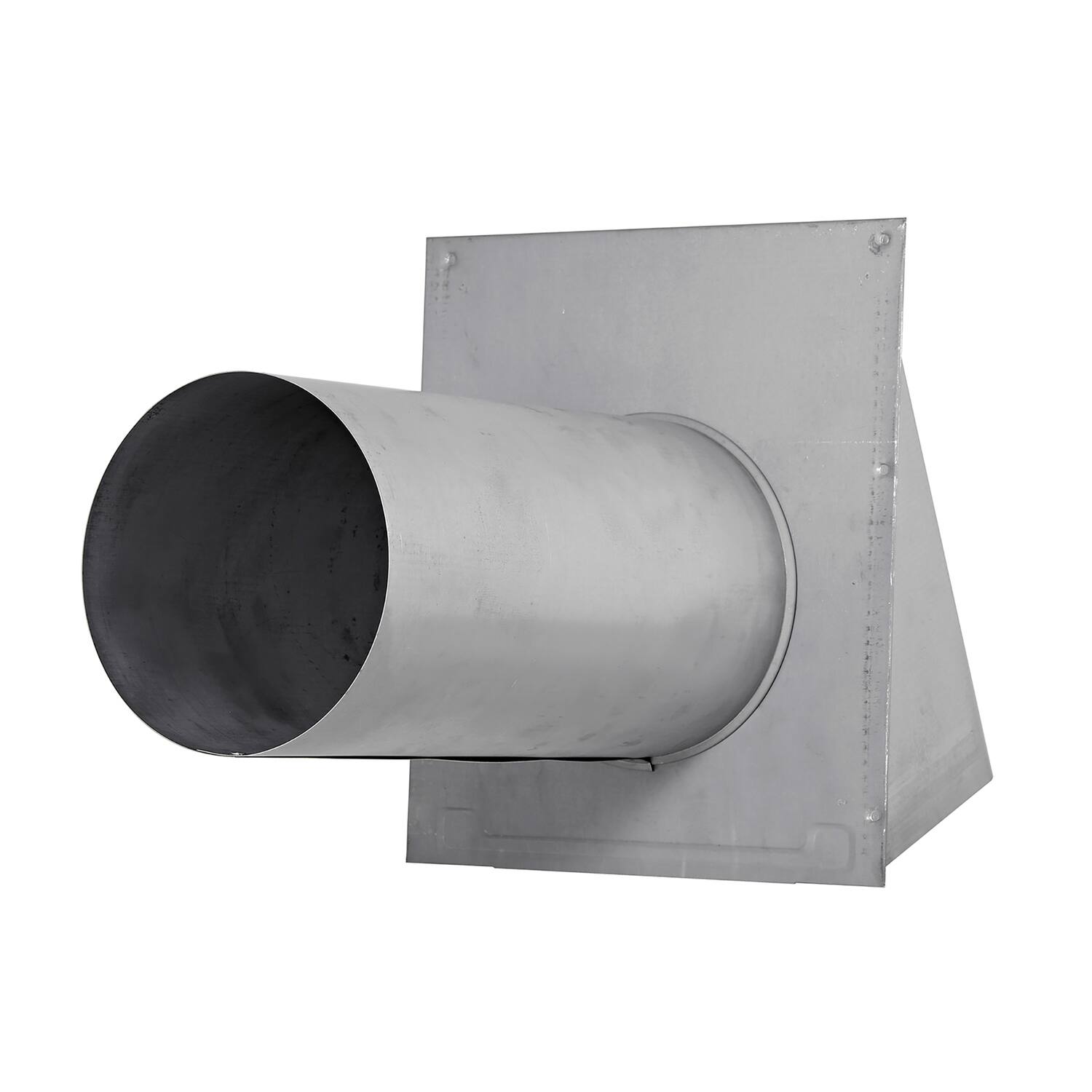 Left. Lambro - 6" 26-Gauge Paint-Grade Steel Wall Exhaust Hood Vent with Damper, 11" Pipe, EC-3460G-11-PG.