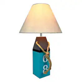 Things2Die4 - Coastal Buoy Table Lamp 19.5" Nautical Beach Decor with Shade - Blue