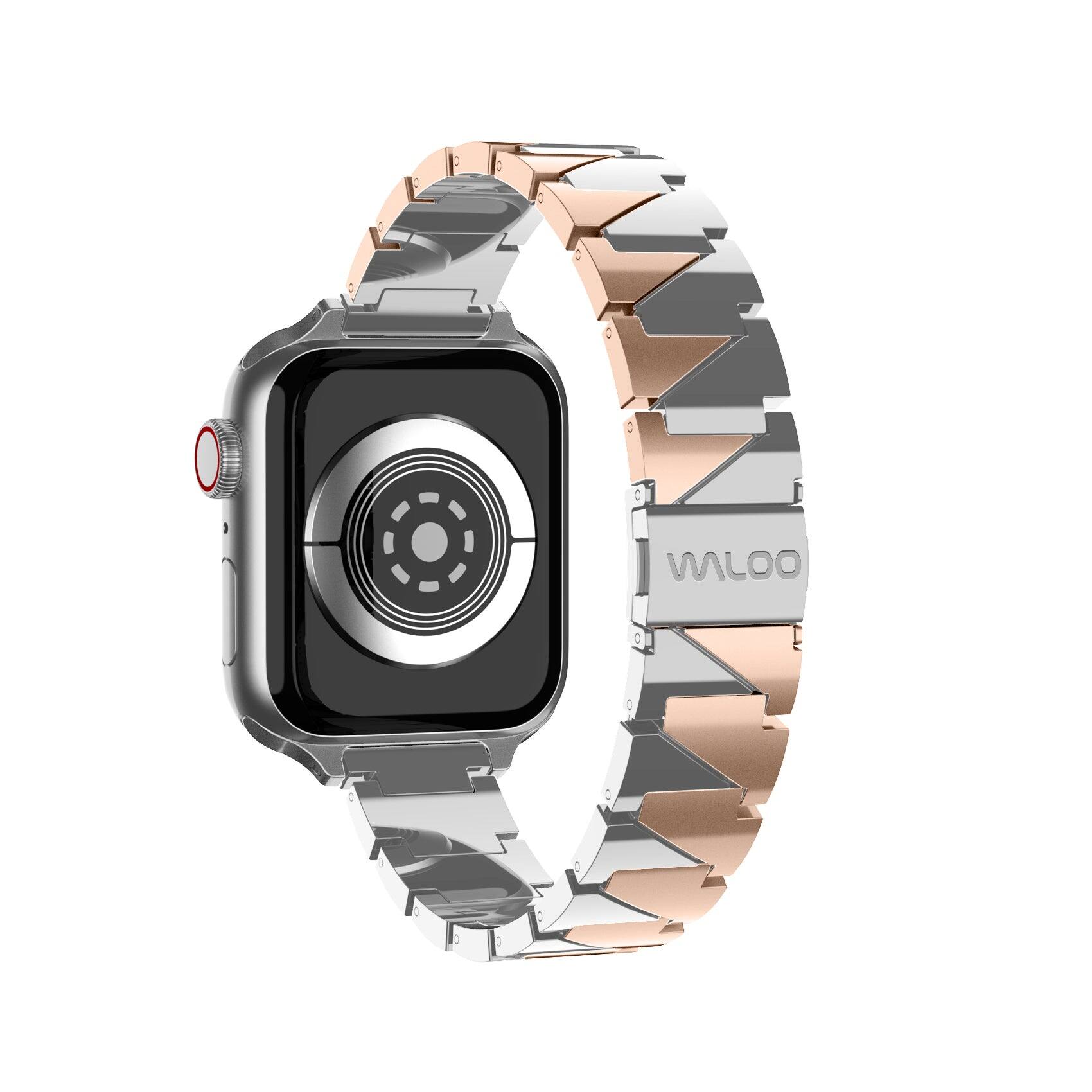 Alt View 3. Waloo - Waloo Two Tone Metal Band For Apple Watch - Black.
