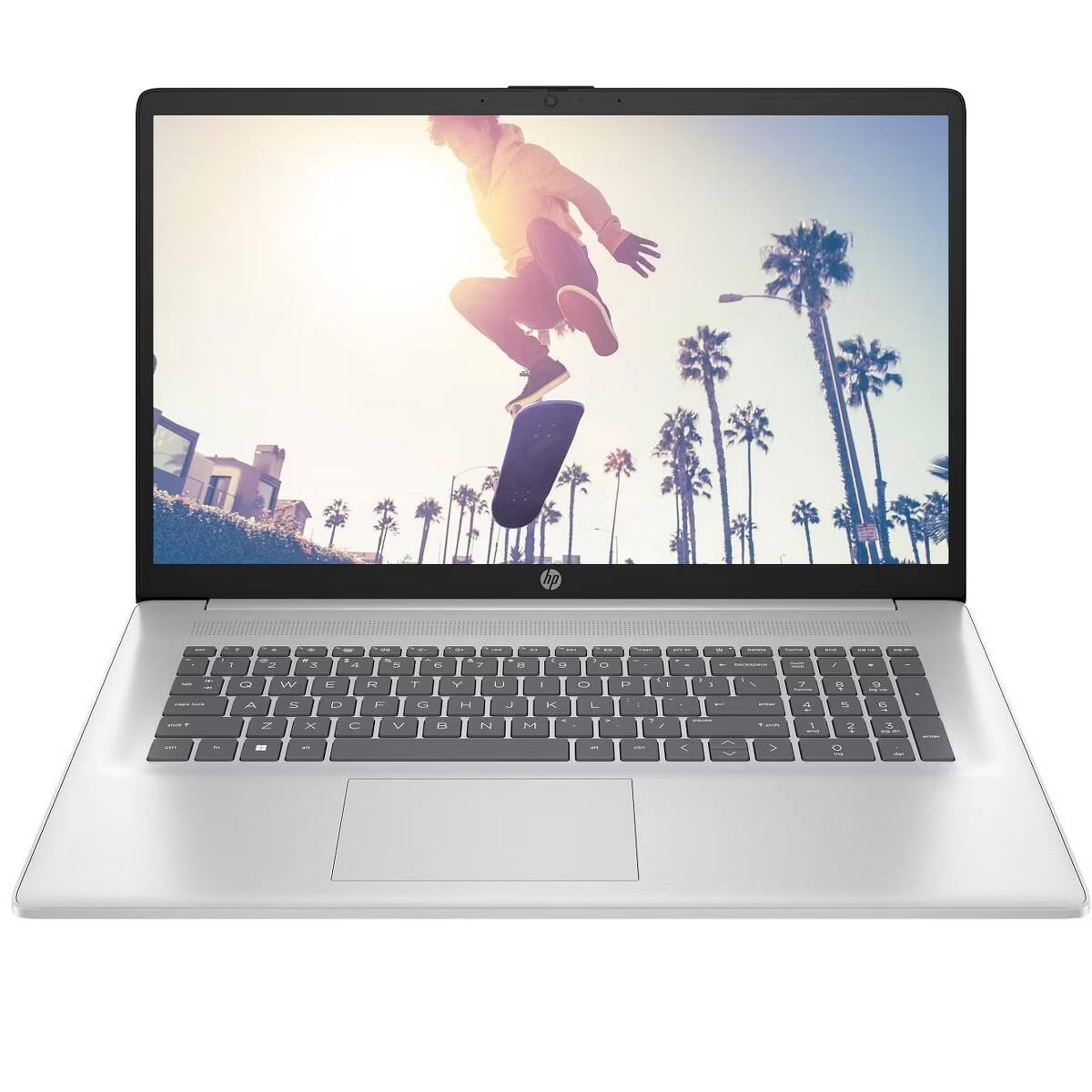 Front. HP - HP Essential Laptop, 17.3" HD+ 1600*900 Touchscreen - Silver.
