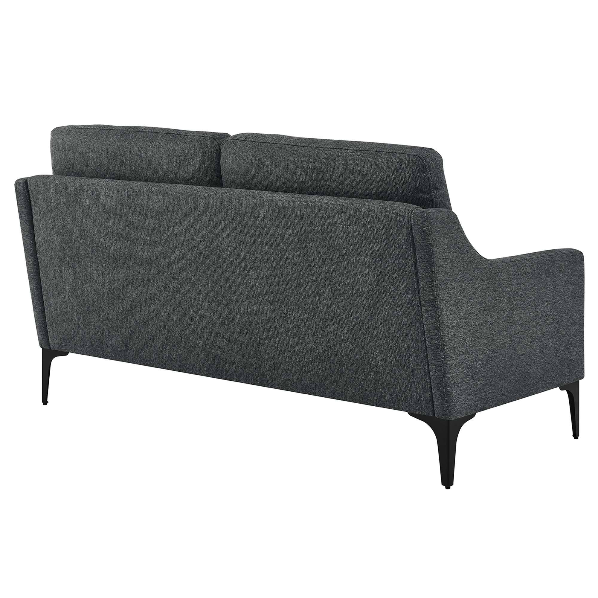 Alt View 2. Modway - Corland Upholstered Fabric Loveseat by Modway - Charcoal.