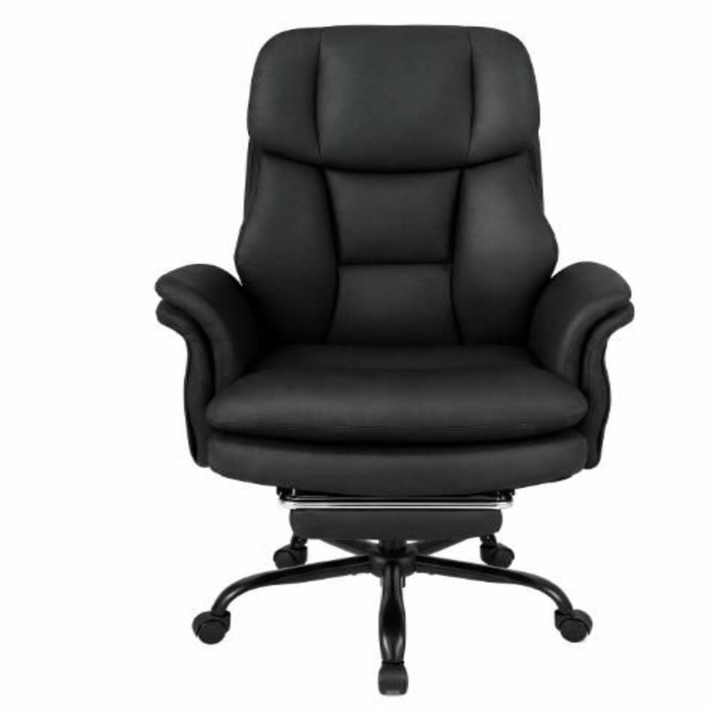 Left. Loheer - Loheer Big and Tall Office Chair 500 lbs Ergonomic Executive Chair with Footrest Cross Legged Desk Chair Black - Black.