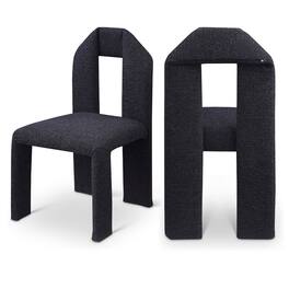 Meridian Furniture - Bennett Boucle Fabric Dining Chair, Set of 2 - Black