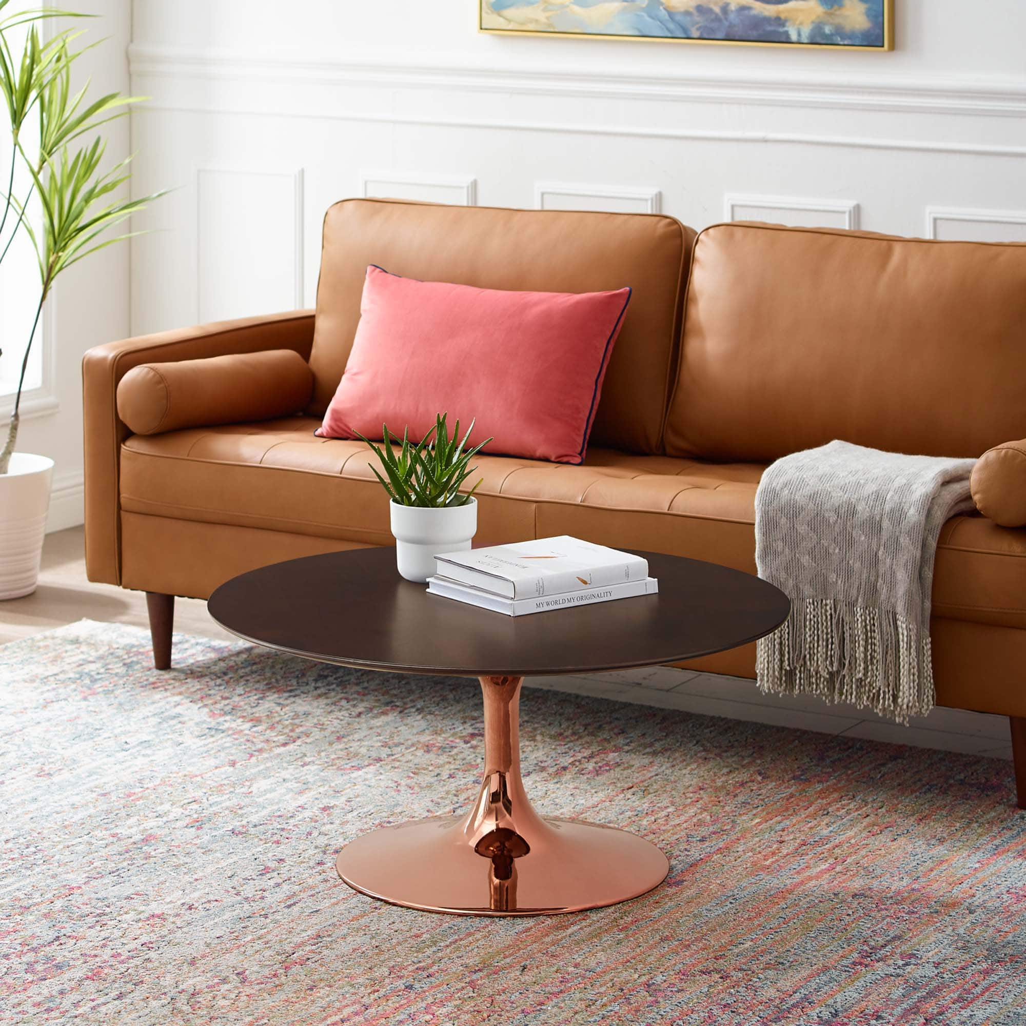 Modway - Lippa Round Wood Coffee Table - Rose Cherry Walnut price history on PriceWatchPro
