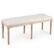 Front. Costway - 47" French Vintage Entryway Bench Upholstered Dining Bench with Rubber Wood Legs Beige - Beige.