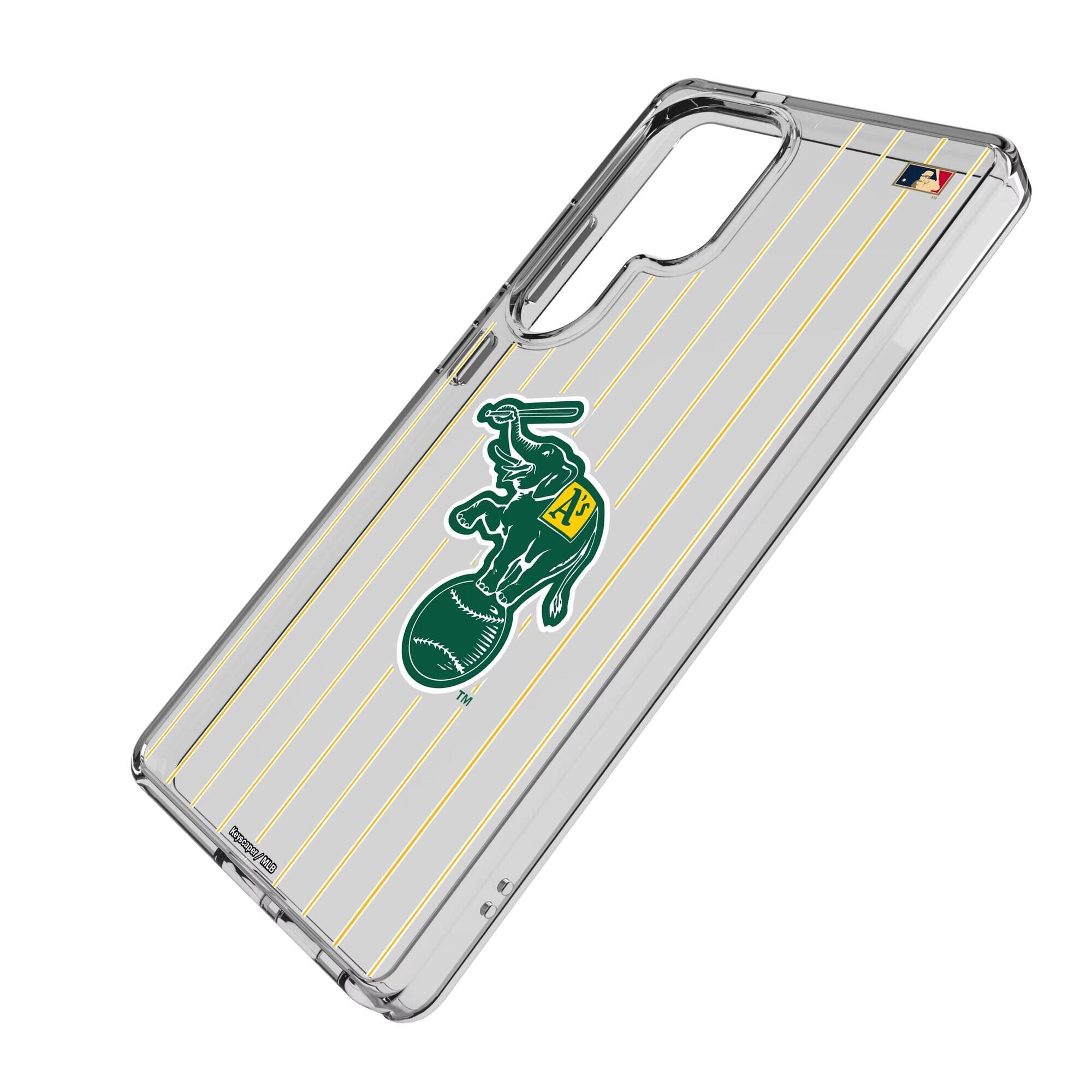 Alt View 1. Keyscaper - Athletics Cooperstown Galaxy Clear Case - S25 Plus - Multicolor.