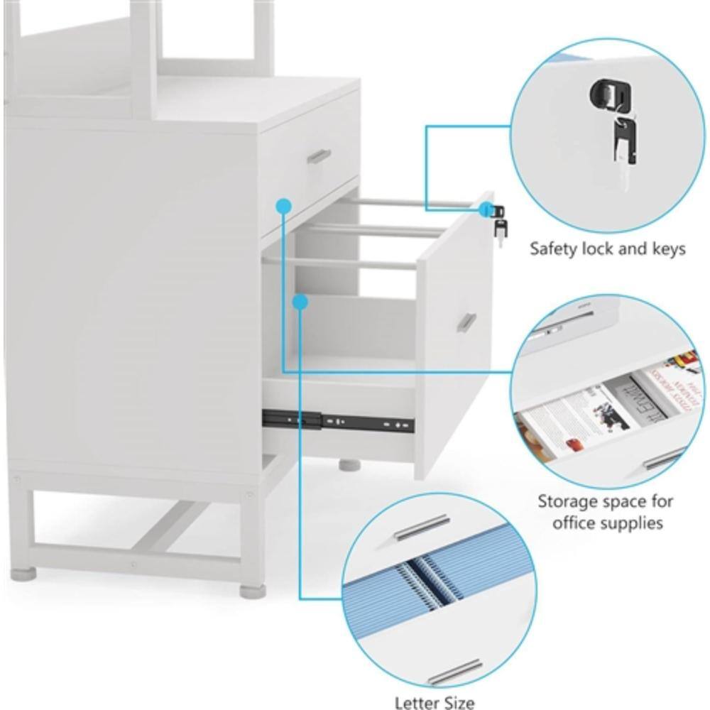 - Safety lock and keys
- Storage space for office supplies
- Letter Size