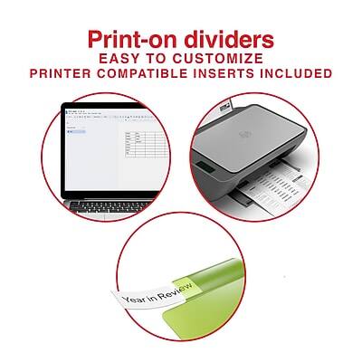 Print-on dividers  
EASY TO CUSTOMIZE  
PRINTER COMPATIBLE INSERTS INCLUDED  
Year in Review
