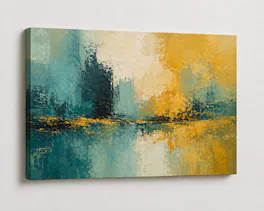 FC Design - Large Canvas 24x36" Abstract Textured Art Painting Modern Contemporary Wall Décor - MultiColor