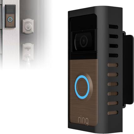 Front. Schertz - Anti-Theft Ring Doorbell Mount – Adjustable Angle, No-Block Sensor - Style: Adjustable-Black.