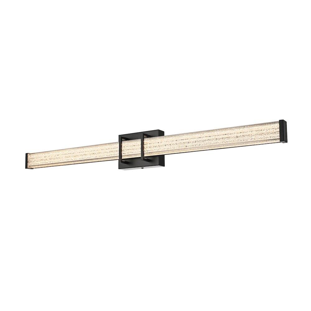 Left. Living District - Ivaan 36 Inch Led Wall Sconce In Black - Black.