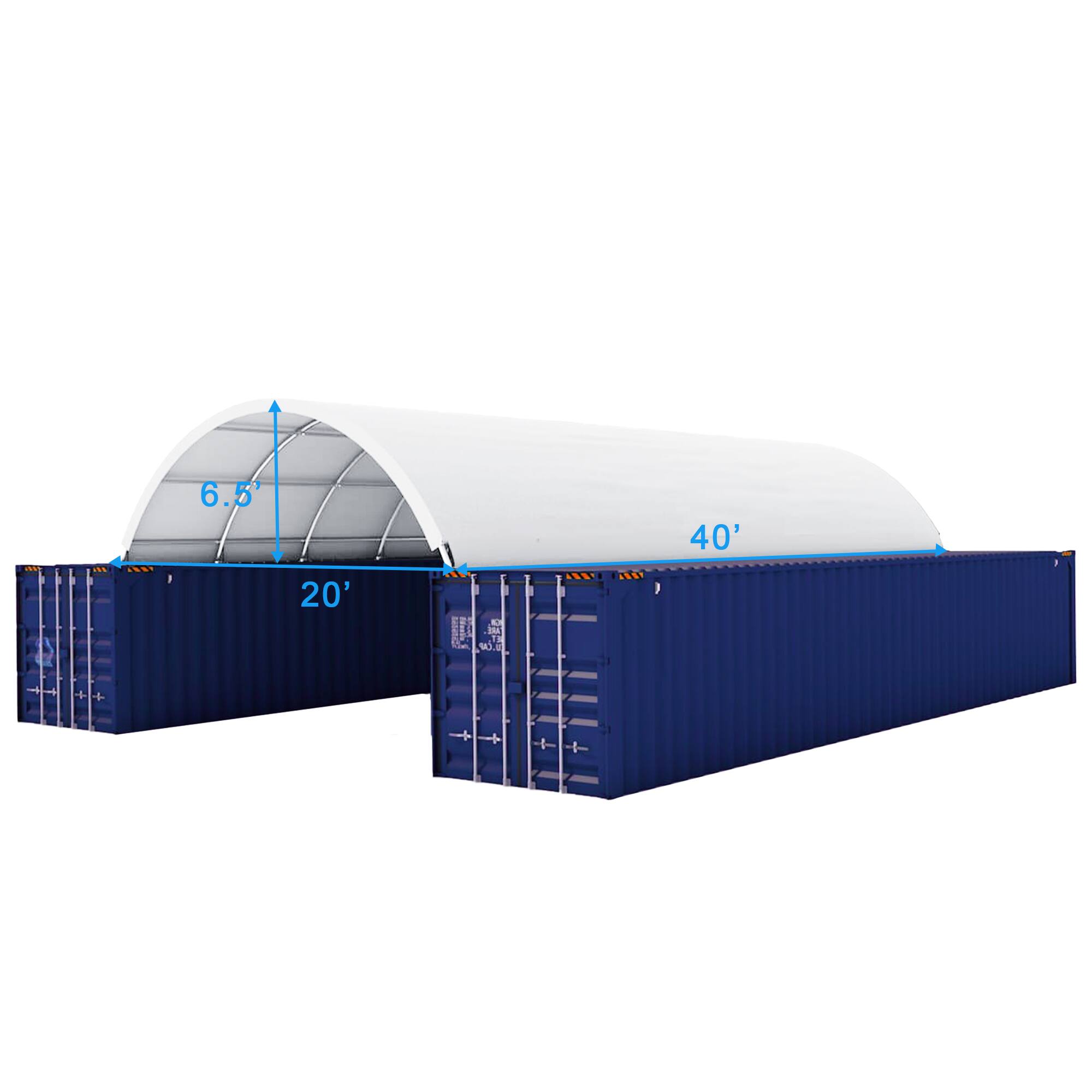 LOVMOR 20x40 FT 11oz PE Shipping Container Canopy Shelter for Outdoor ...