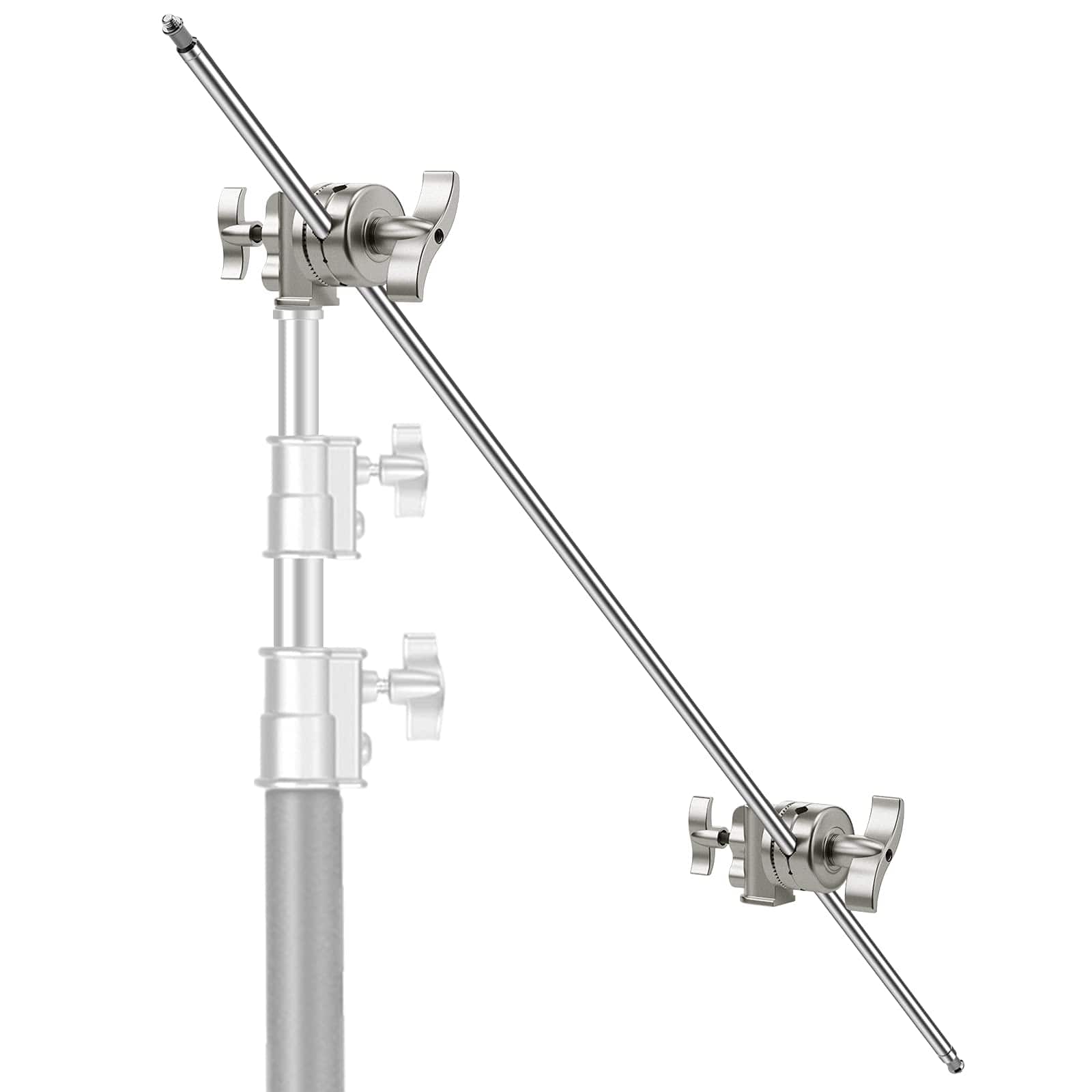 Neewer - 40" Extension Boom Arm with 2 Grip Heads, Aluminum, for Studio - Silver