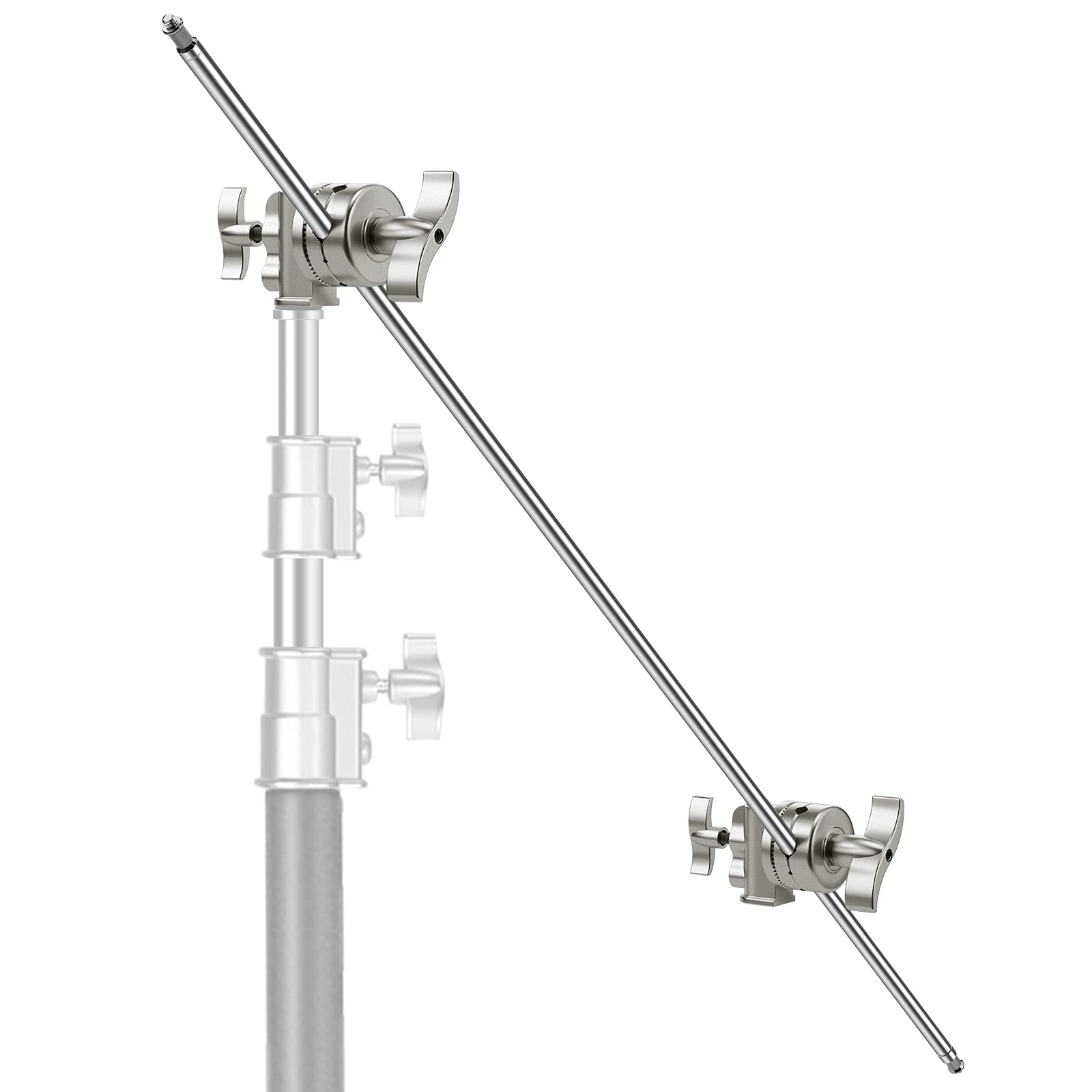 Neewer - 40" Extension Boom Arm with 2 Grip Heads, Aluminum, for Studio - Silver