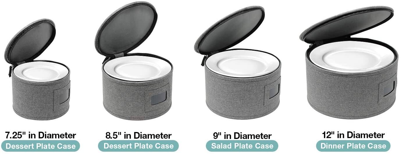 7.25" in Diameter Dessert Plate Case  
8.5" in Diameter Dessert Plate Case  
9" in Diameter Salad Plate Case  
12" in Diameter Dinner Plate Case