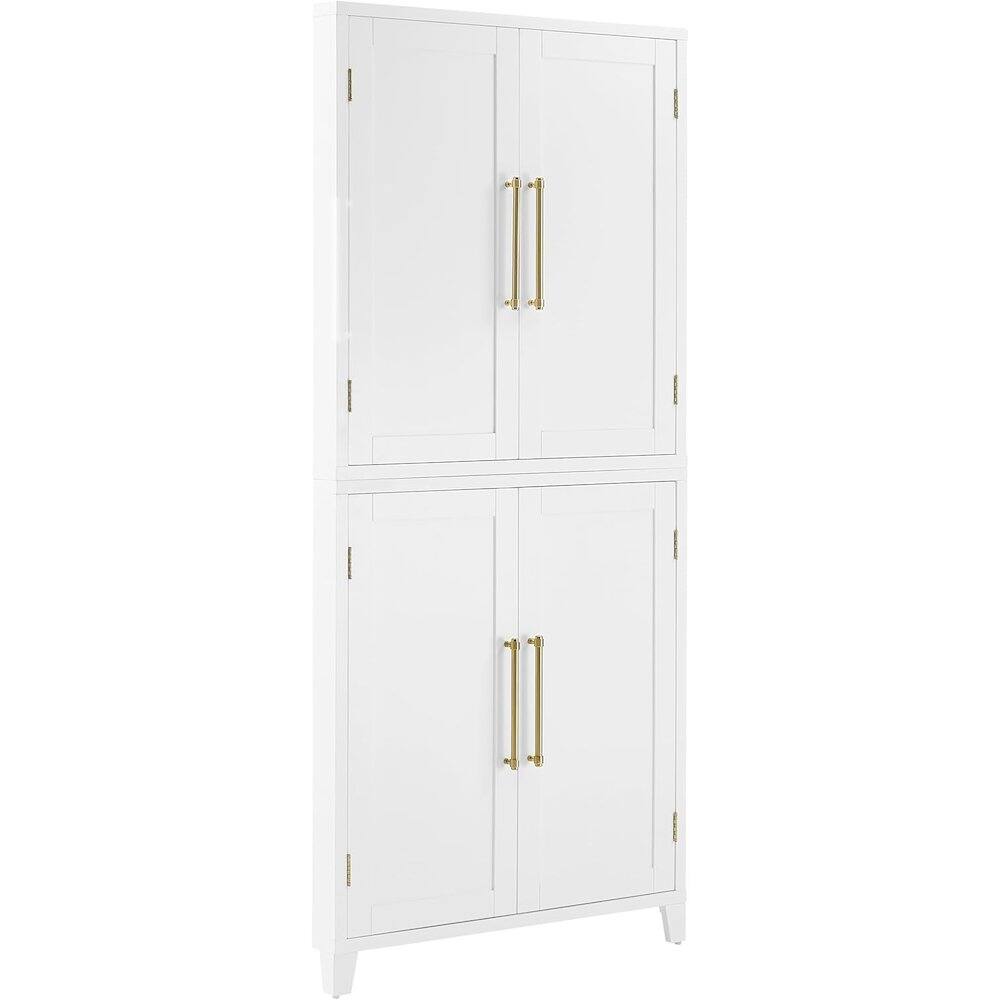 Back. Crosley Furniture - Roarke Corner Kitchen Storage Pantry Cabinet - White.