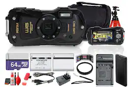 Ricoh - Pentax WG-90 Waterproof, Shockproof, Dustproof, Freezeproof, Tough Digital Camera + More