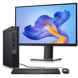 Dell - Refurbished Excellent - OptiPlex Tiny Desktop PC | Intel Core i5-9th Gen 2.2GHz | 8GB RAM | 128GB + 500GB HDD | Used 24" LED | Wi-Fi | Win11 - Black