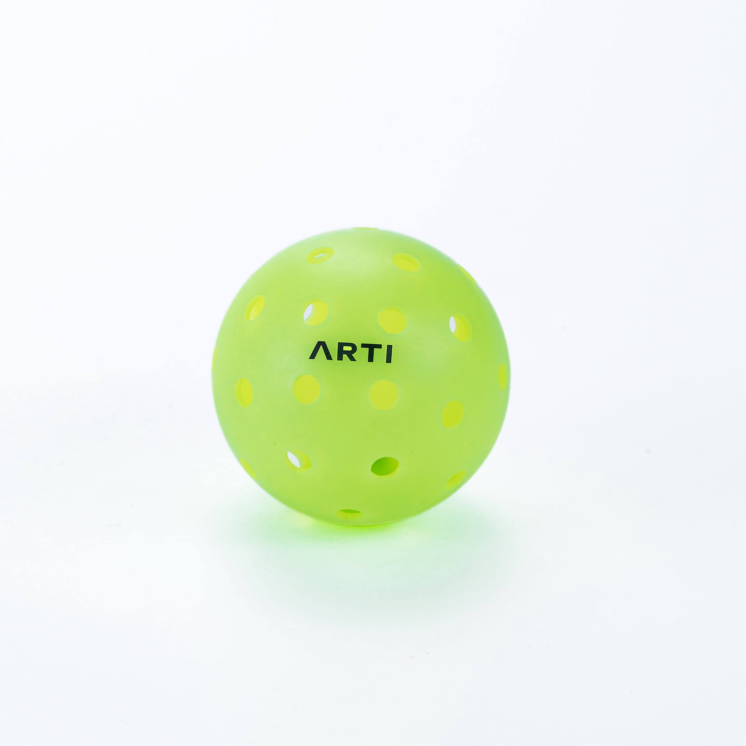 Angle. ARTI - ARTI Outdoor Pickleballs 3-Pack, Neon Green - Neon Green.