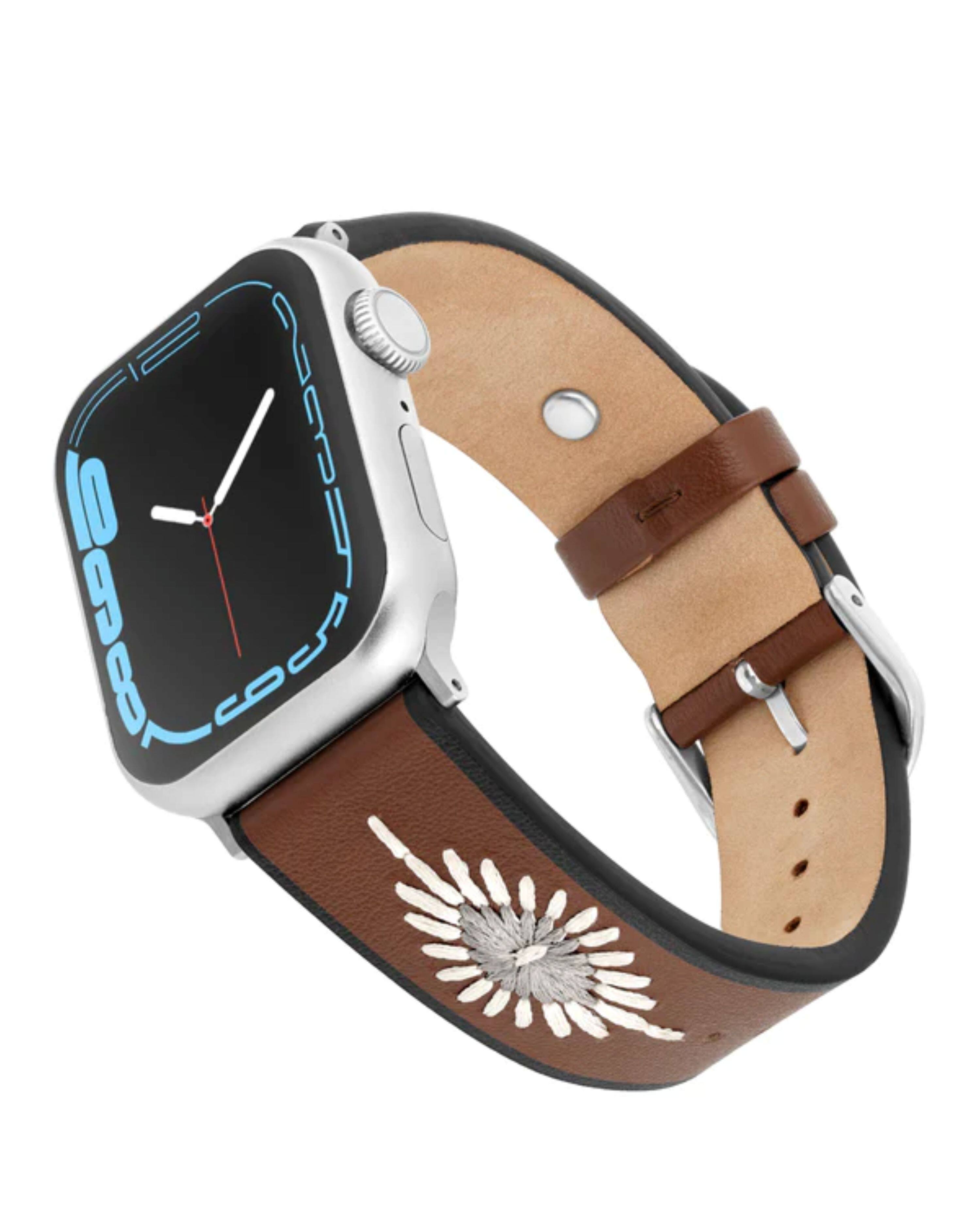 Alt View 2. Wrangler - Genuine Leather Strap with WCS Lug and Buckle – Compatible with 38/40/41mm and 40/44mm Apple Watch - Brown.