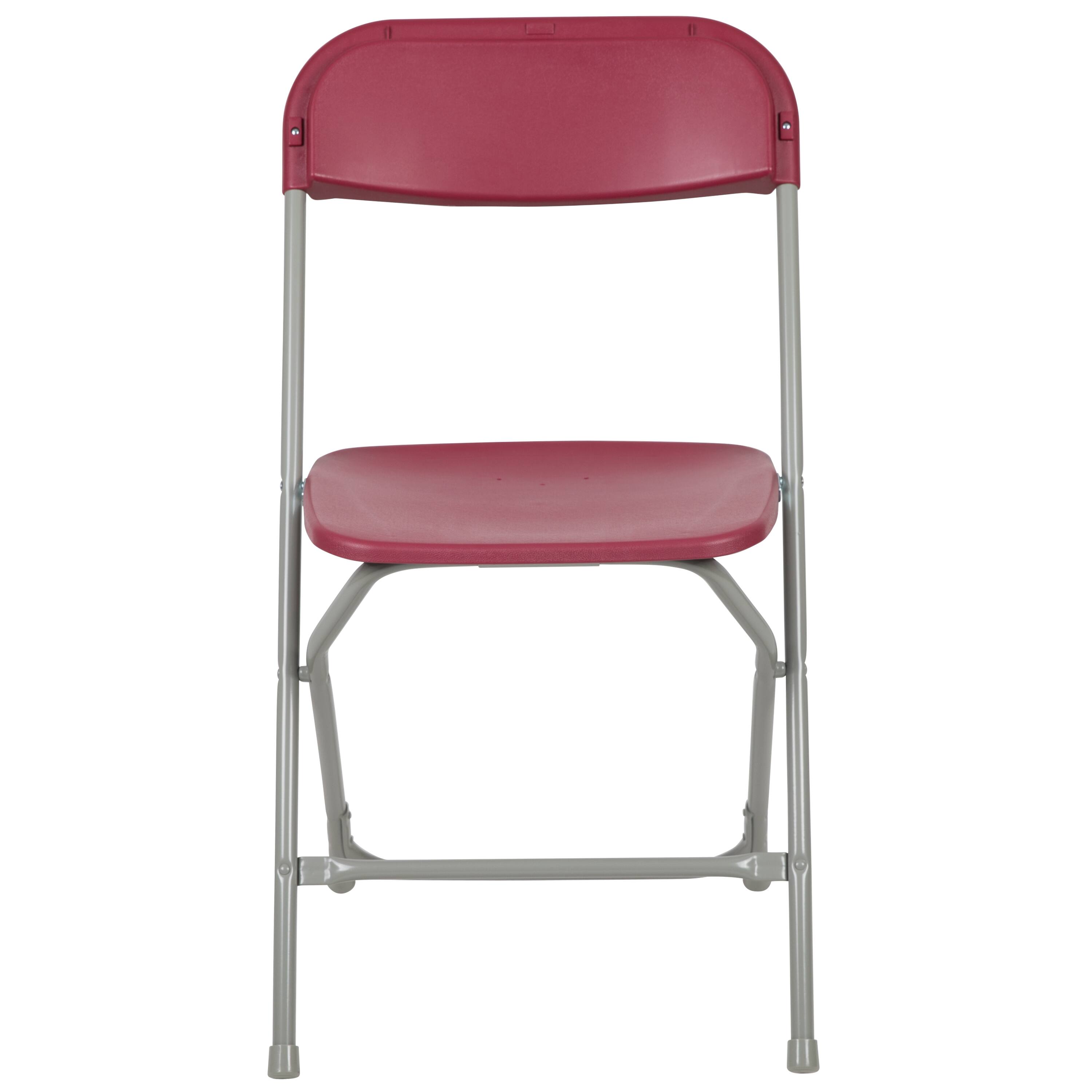 Alt View 10. Emma + Oliver - Set of 6 Stackable Folding Plastic Chairs - 650 LB Weight Capacity - Red.