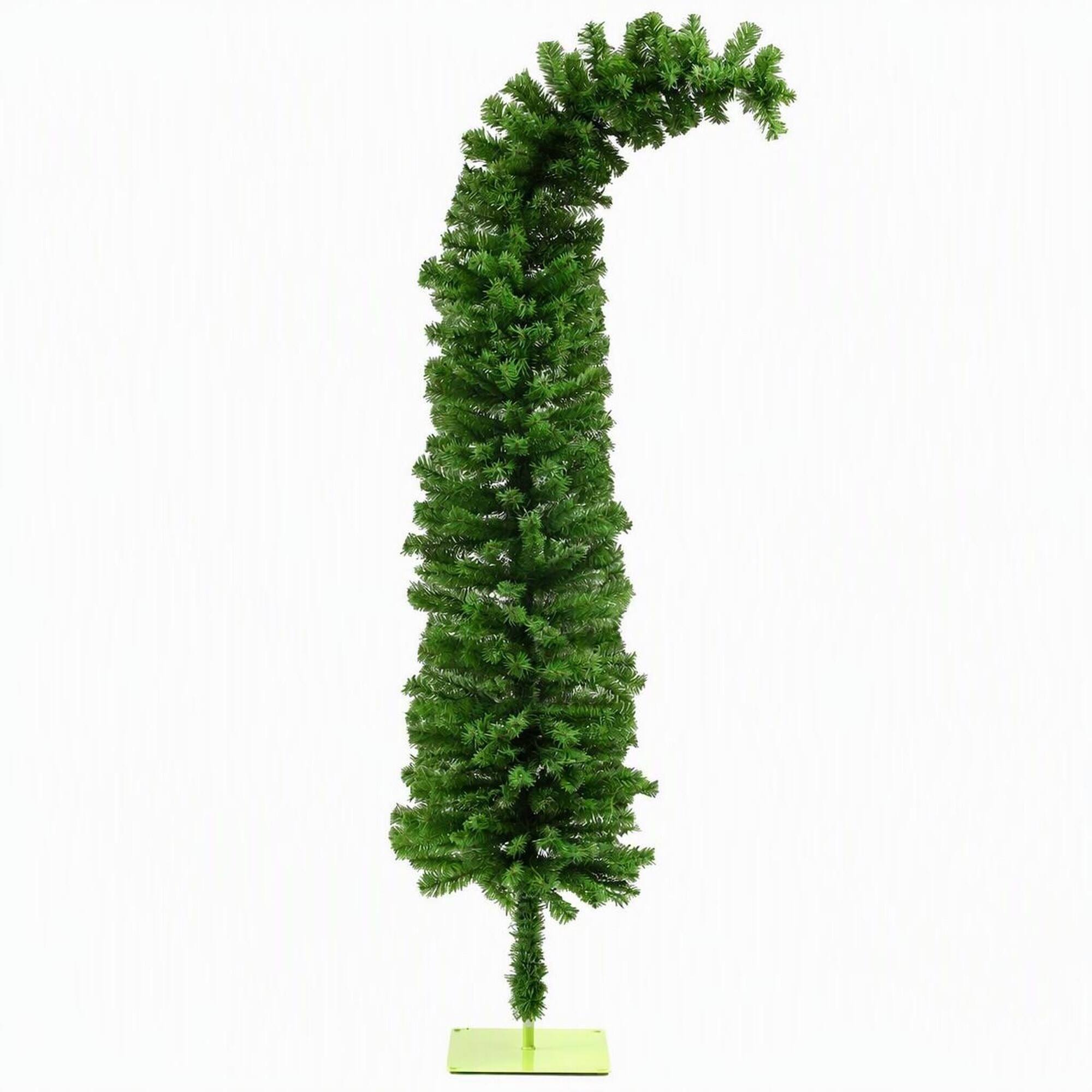 Front. RYHNUYNE - Pencil Christmas Tree, Bendable Artificial Branches 400 Branch Tips Sturdy Base Slim Space-Saving Holiday Decor - Green.