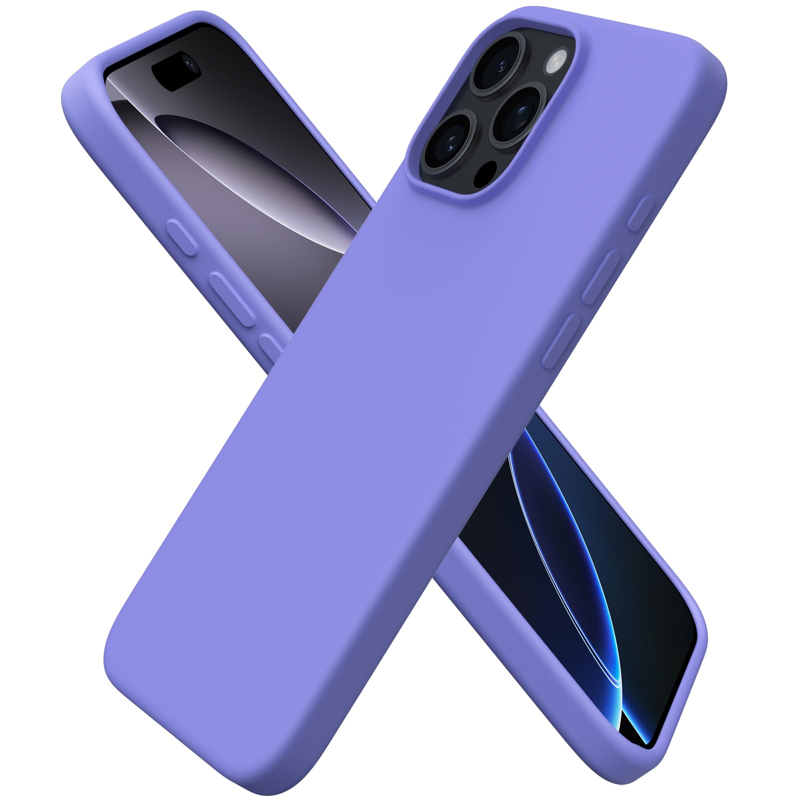 Ornarto - Designed for iPhone 16 Pro Max Case 6.9", Liquid Silicone Full Covered Protective Case - Periwinkle