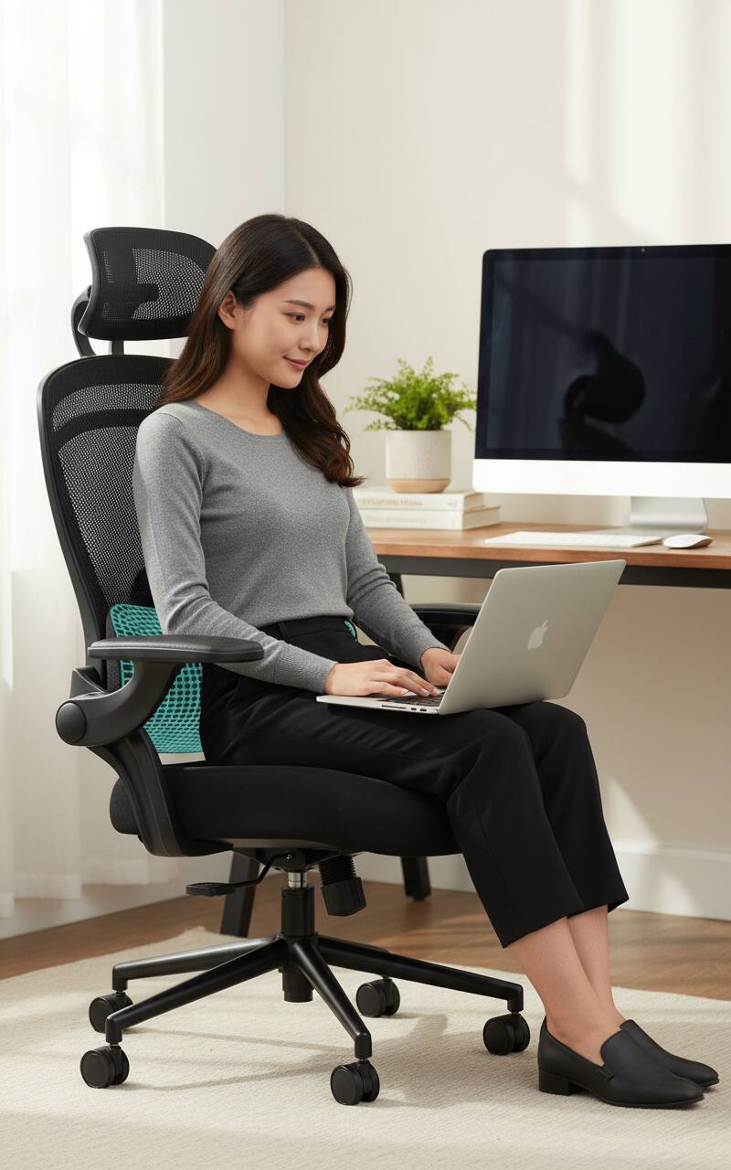 Alt View 4. AOITUN - Ergonomic Mesh Office Chair High Back - Comfortable Seating for Daily Use - Ideal for Dorm Room and Home Office - Black.