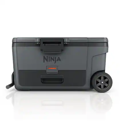 Front. Ninja - Ninja FrostVault 65-qt. Wheeled Cooler with Cold Dry Zone, Charcoal Gray - Charcoal Grey.