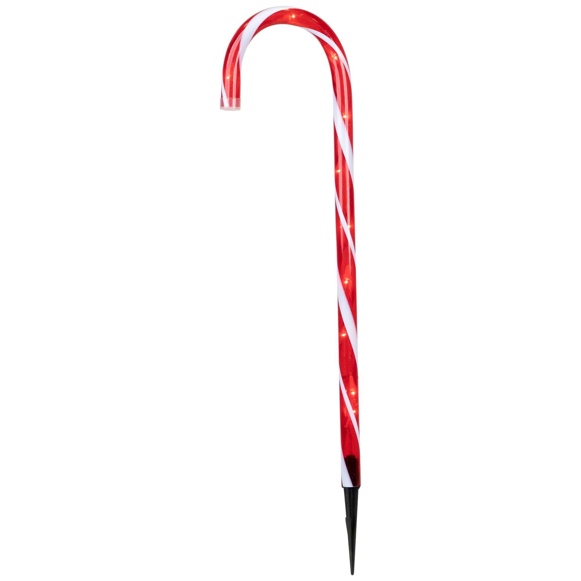Alt View 3. Northlight - Lighted Candy Cane 8-Function Outdoor Christmas Pathway Markers - 24" - Set of 8 - Red.