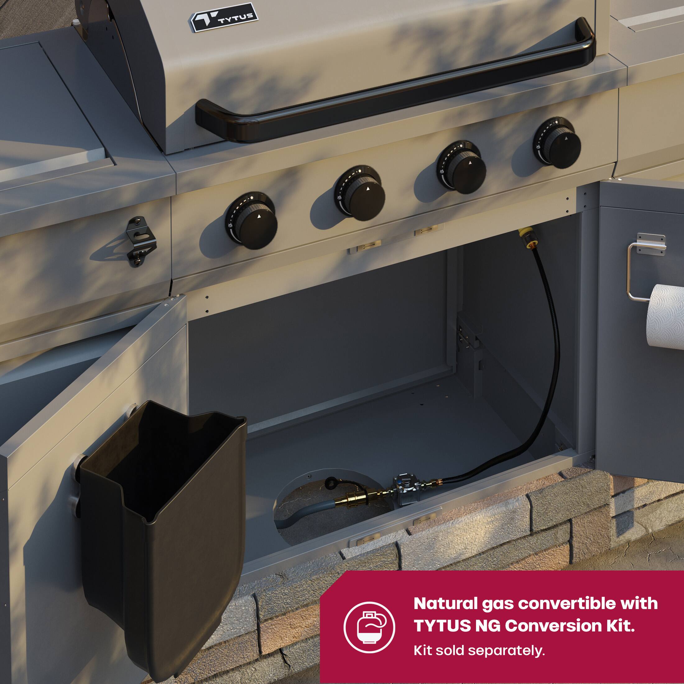 TYTUS Natural Gas Convertible with TYTUS NG Conversion Kit. Kit sold separately.