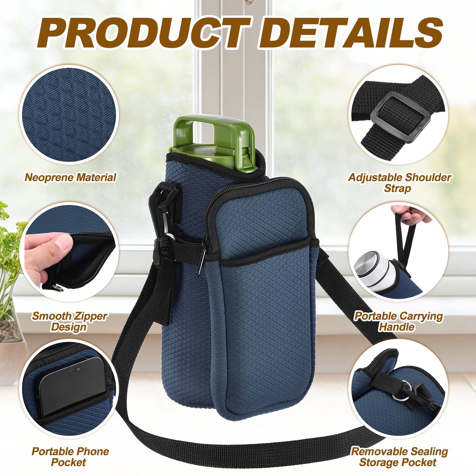PRODUCT DETAILS

- Neoprene Material
- Adjustable Shoulder Strap
- Smooth Zipper Design
- Portable Carrying Handle
- Portable Phone Pocket
- Removable Sealing Storage Pocket