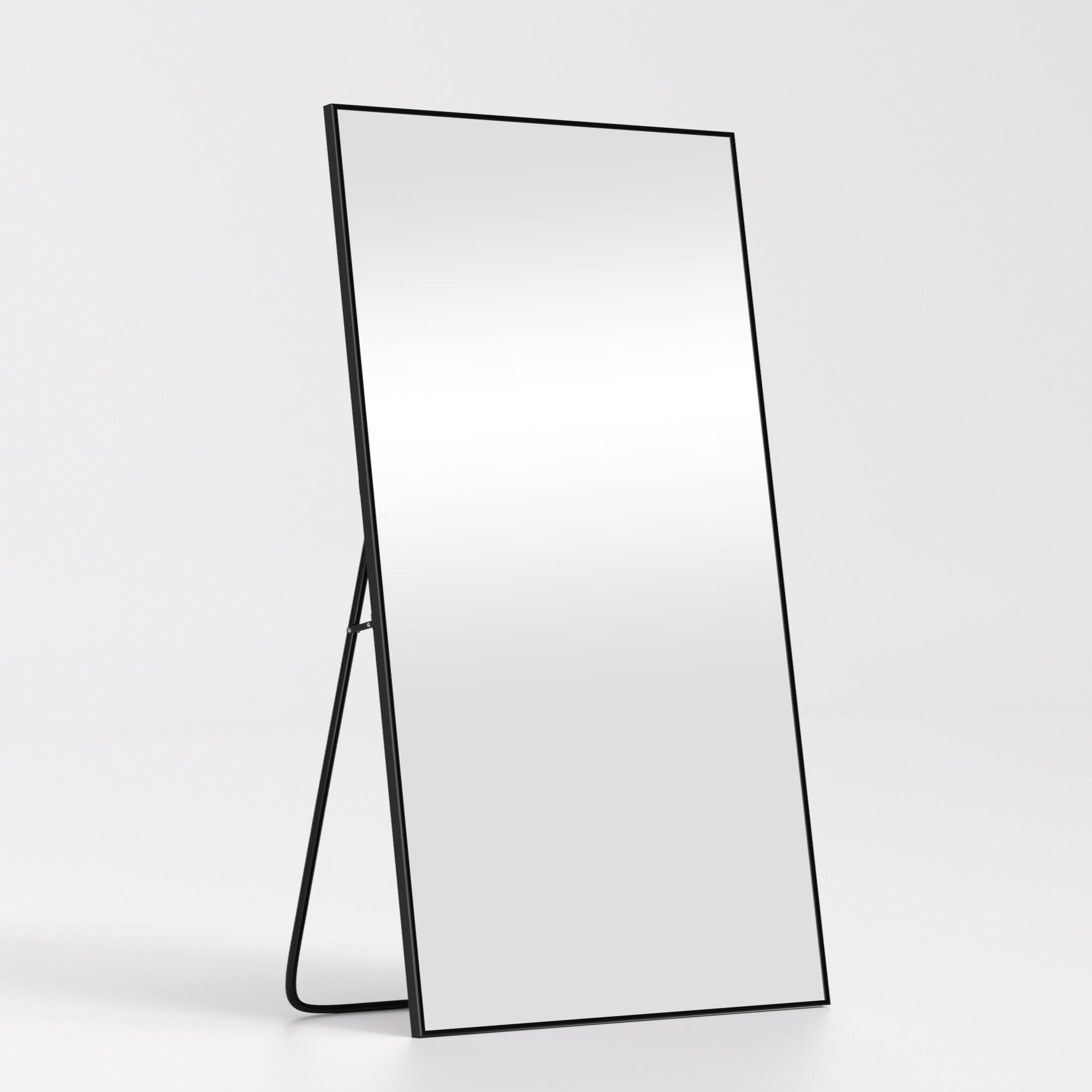 Angle. PexFix - 75"x38" Full Length Mirror with Gold Frame Shatterproof Tempered Glass Floor Mirror Wall-Mounted/Freestanding Standing - Black.