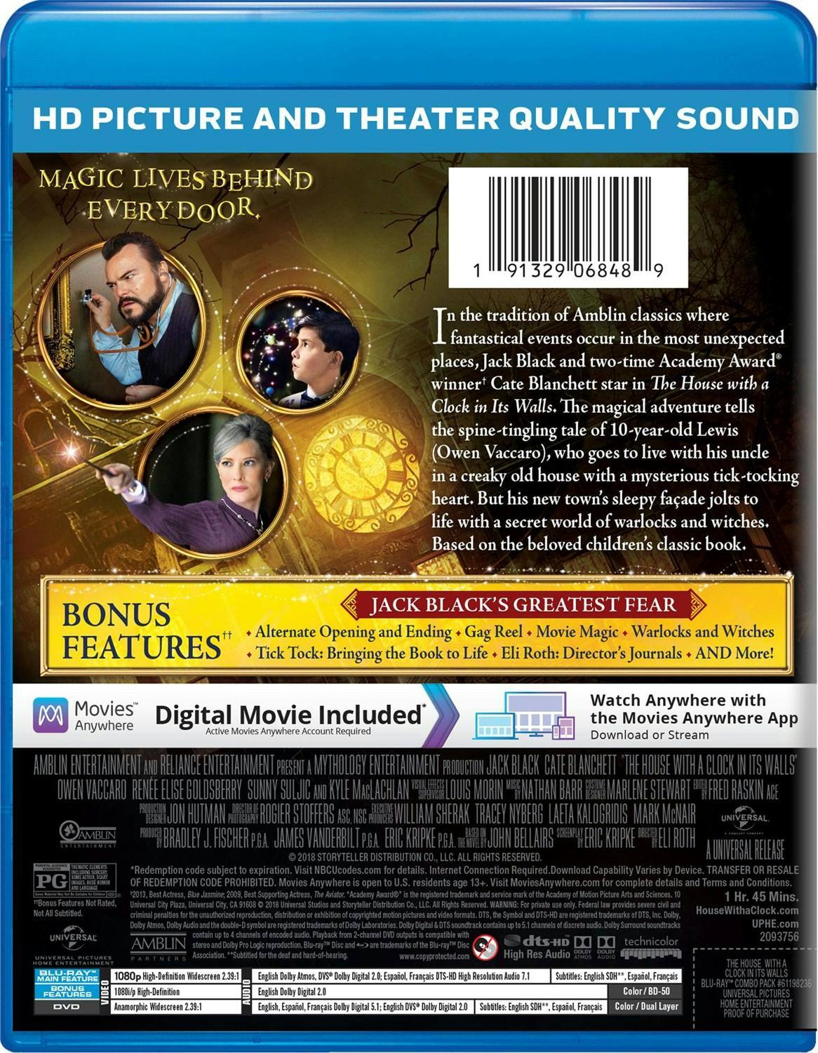Back. The House With a Clock in Its Walls (DVD + Digital) [Blu-ray].