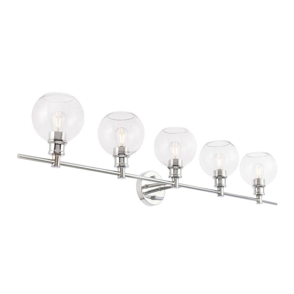 Alt View 4. Living District - Collier 5 light Chrome and Clear glass Wall sconce - Chrome And Clear Glass.