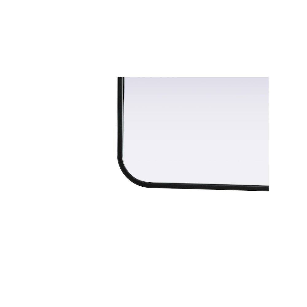 Back. Elegant Decor - Contour Metal Rectangle Mirror 24x40 in Black - Black.
