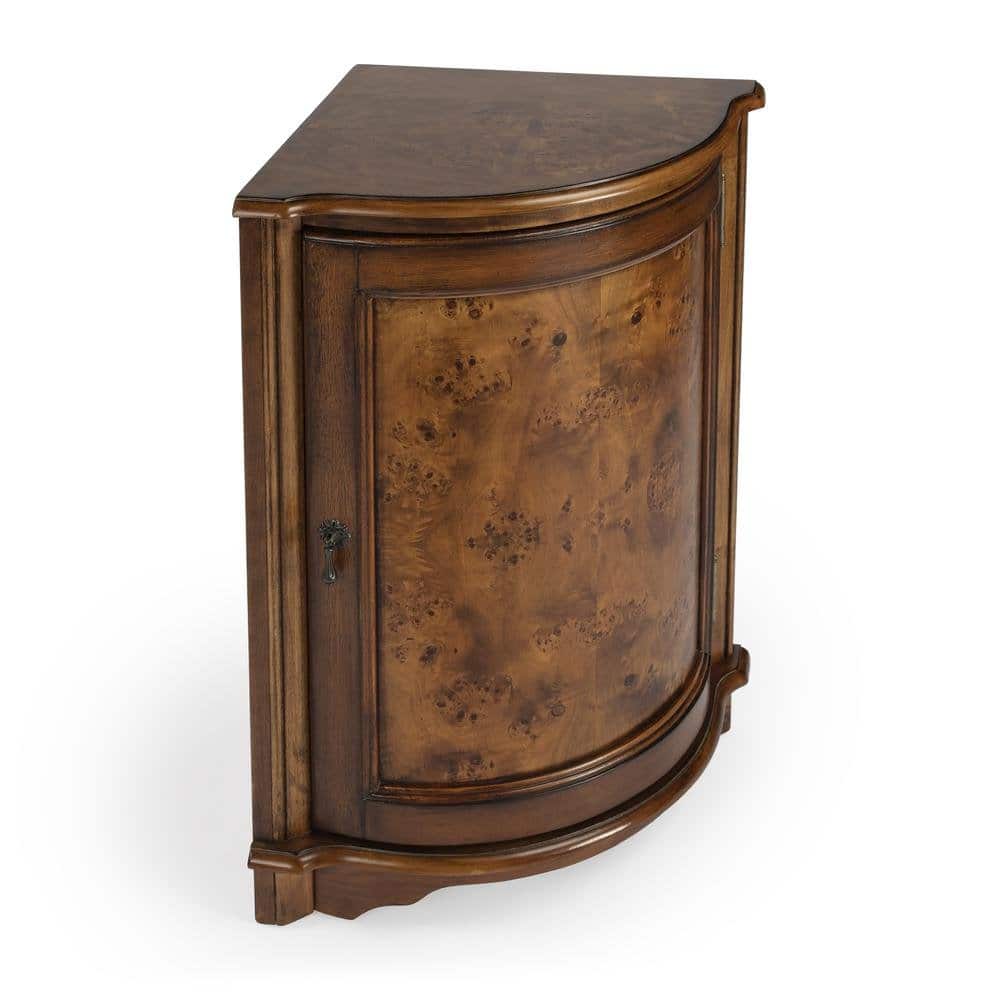Starlight Canyon Home - Small Corner Cabinet with Doors for Storage and Display - Medium Brown