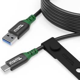 Plugable - USB C to USB A Cable, USB 3.2 Gen 2 USB Cables, 3A (15W) Charging USB C Data Cable 5Gbps - 6ft (2M) - Black