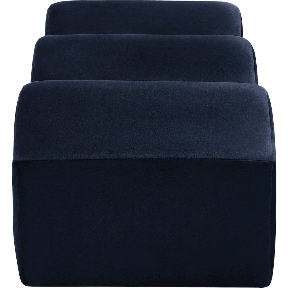 Alt View 4. Meridian Furniture - Wave Navy Velvet Bench - Blue.