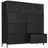 Front. Bestier - 9 Drawer 39.37 in. Fabric Storage Tower Dresser Wooden Top for Kid Room, Closet, Entryway, Nursery - Black.
