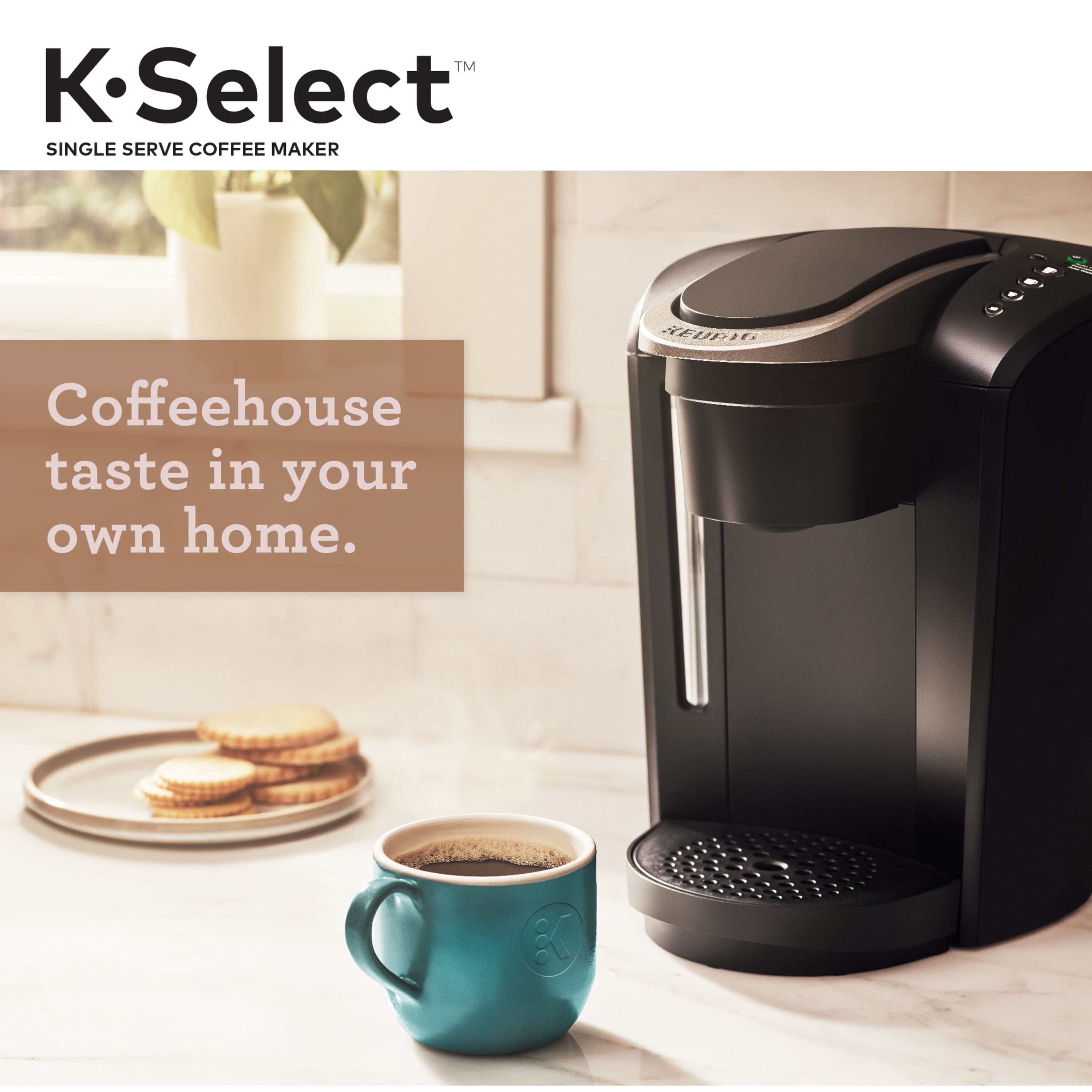 Alt View 21. Keurig - K-Select Single-Serve K-Cup Pod Coffee Maker - Matte Black.